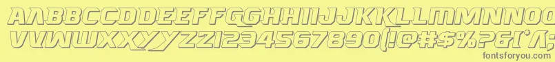 Borgsquad3D Font – Gray Fonts on Yellow Background