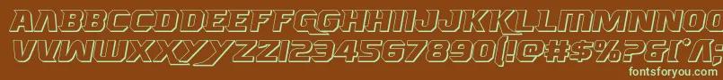 Borgsquad3D Font – Green Fonts on Brown Background