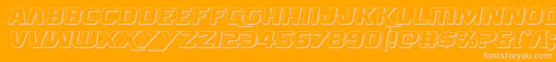 Borgsquad3D-Schriftart – Rosa Schriften auf orangefarbenem Hintergrund