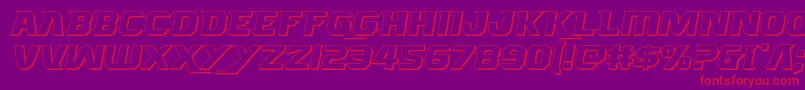 Borgsquad3D-Schriftart – Rote Schriften auf violettem Hintergrund