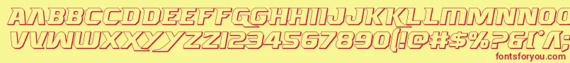 Borgsquad3D Font – Red Fonts on Yellow Background