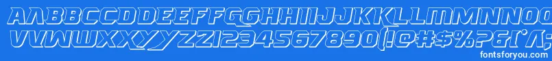 Borgsquad3D Font – White Fonts on Blue Background