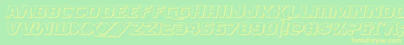 Borgsquad3D Font – Yellow Fonts on Green Background