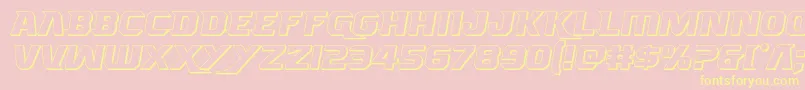 Borgsquad3D-Schriftart – Gelbe Schriften auf rosa Hintergrund