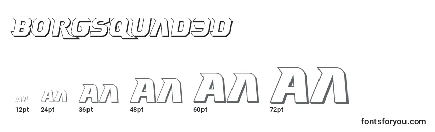 Borgsquad3D Font Sizes