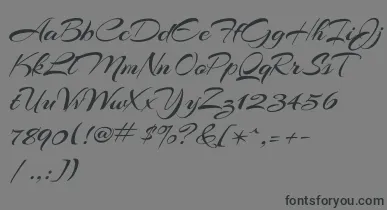 ArizoniaRegular font – Black Fonts On Gray Background