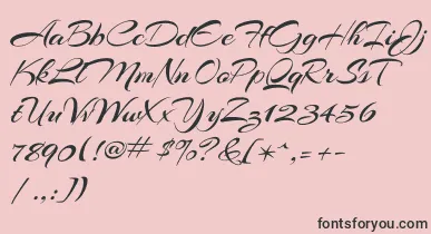 ArizoniaRegular font – Black Fonts On Pink Background