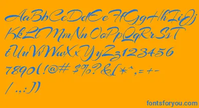 ArizoniaRegular font – Blue Fonts On Orange Background