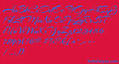 ArizoniaRegular font – Blue Fonts On Red Background