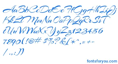 ArizoniaRegular font – Blue Fonts On White Background