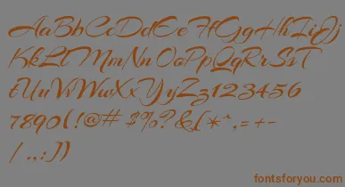 ArizoniaRegular font – Brown Fonts On Gray Background