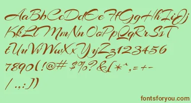 ArizoniaRegular font – Brown Fonts On Green Background