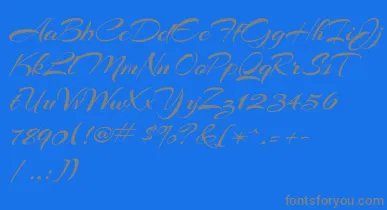 ArizoniaRegular font – Gray Fonts On Blue Background