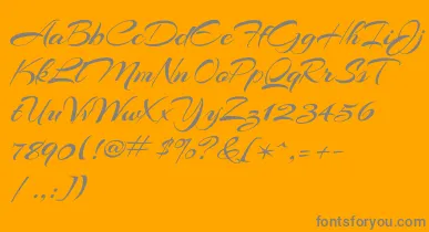 ArizoniaRegular font – Gray Fonts On Orange Background
