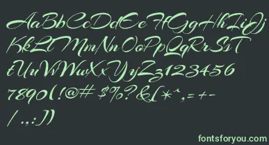 ArizoniaRegular font – Green Fonts On Black Background