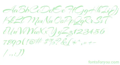 ArizoniaRegular font – Green Fonts On White Background