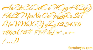 ArizoniaRegular font – Orange Fonts On White Background