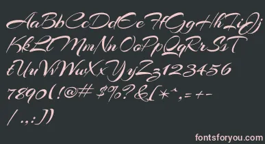 ArizoniaRegular font – Pink Fonts On Black Background