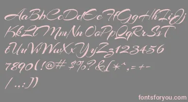 ArizoniaRegular font – Pink Fonts On Gray Background