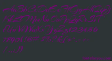 ArizoniaRegular font – Purple Fonts On Black Background