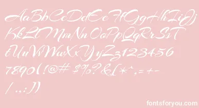 ArizoniaRegular font – White Fonts On Pink Background