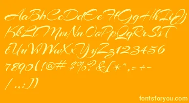 ArizoniaRegular font – Yellow Fonts On an Orange Background
