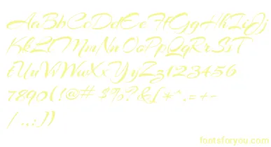 ArizoniaRegular font – Yellow Fonts On White Background