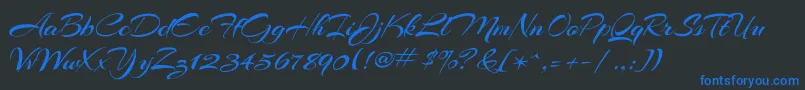 ArizoniaRegular Font – Blue Fonts on Black Background