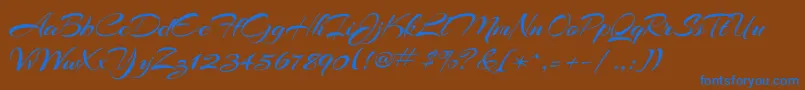 ArizoniaRegular Font – Blue Fonts on Brown Background