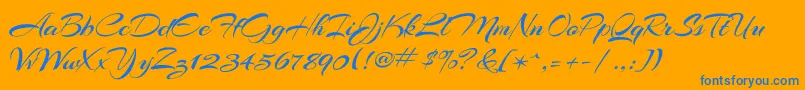 ArizoniaRegular Font – Blue Fonts on Orange Background