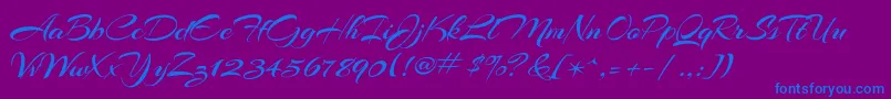 ArizoniaRegular Font – Blue Fonts on Purple Background