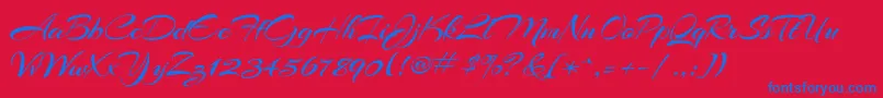 ArizoniaRegular Font – Blue Fonts on Red Background