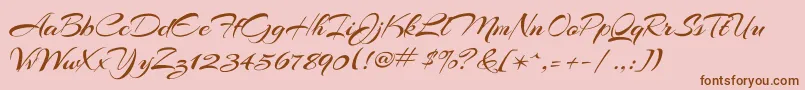 ArizoniaRegular Font – Brown Fonts on Pink Background