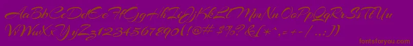 Шрифт ArizoniaRegular – коричневые шрифты на фиолетовом фоне