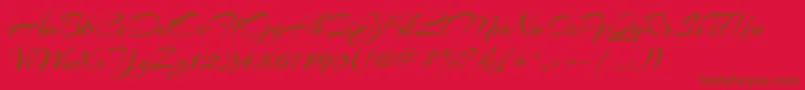 フォントArizoniaRegular – 赤い背景に茶色の文字