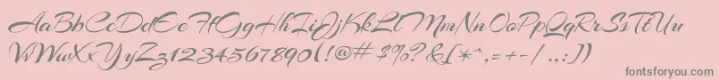 ArizoniaRegular Font – Gray Fonts on Pink Background