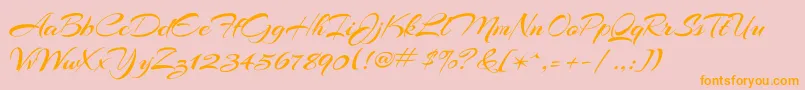 ArizoniaRegular Font – Orange Fonts on Pink Background