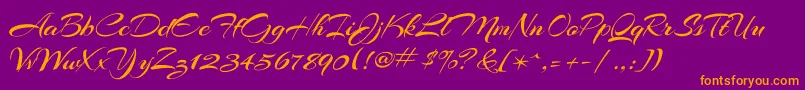 ArizoniaRegular Font – Orange Fonts on Purple Background