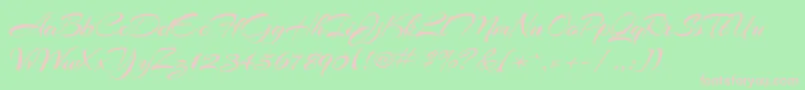 Шрифт ArizoniaRegular – розовые шрифты на зелёном фоне