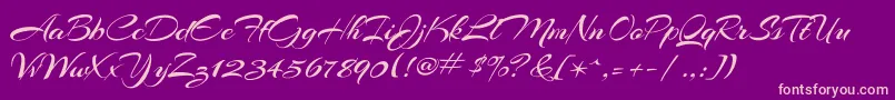 ArizoniaRegular Font – Pink Fonts on Purple Background
