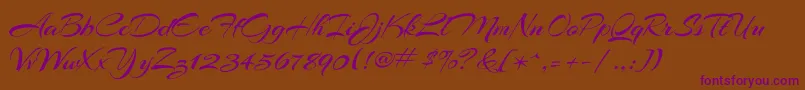 ArizoniaRegular Font – Purple Fonts on Brown Background