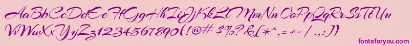 ArizoniaRegular Font – Purple Fonts on Pink Background