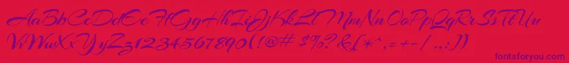 ArizoniaRegular Font – Purple Fonts on Red Background