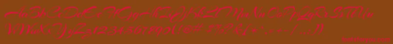ArizoniaRegular-fontti – punaiset fontit ruskealla taustalla