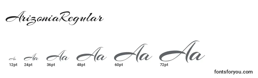 ArizoniaRegular Font Sizes