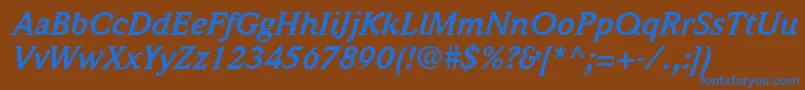 ItcWeidemannLtBoldItalic Font – Blue Fonts on Brown Background