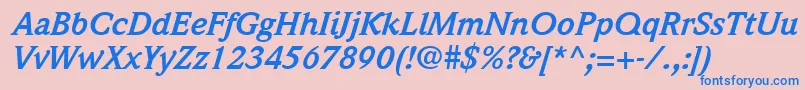 ItcWeidemannLtBoldItalic Font – Blue Fonts on Pink Background