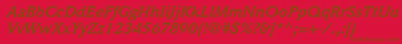 ItcWeidemannLtBoldItalic Font – Brown Fonts on Red Background