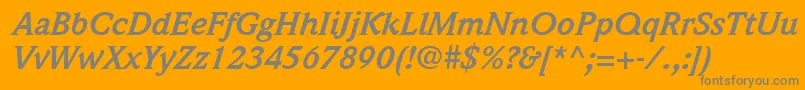 ItcWeidemannLtBoldItalic Font – Gray Fonts on Orange Background