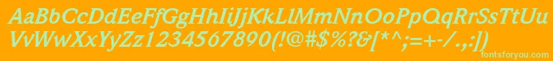 ItcWeidemannLtBoldItalic Font – Green Fonts on Orange Background